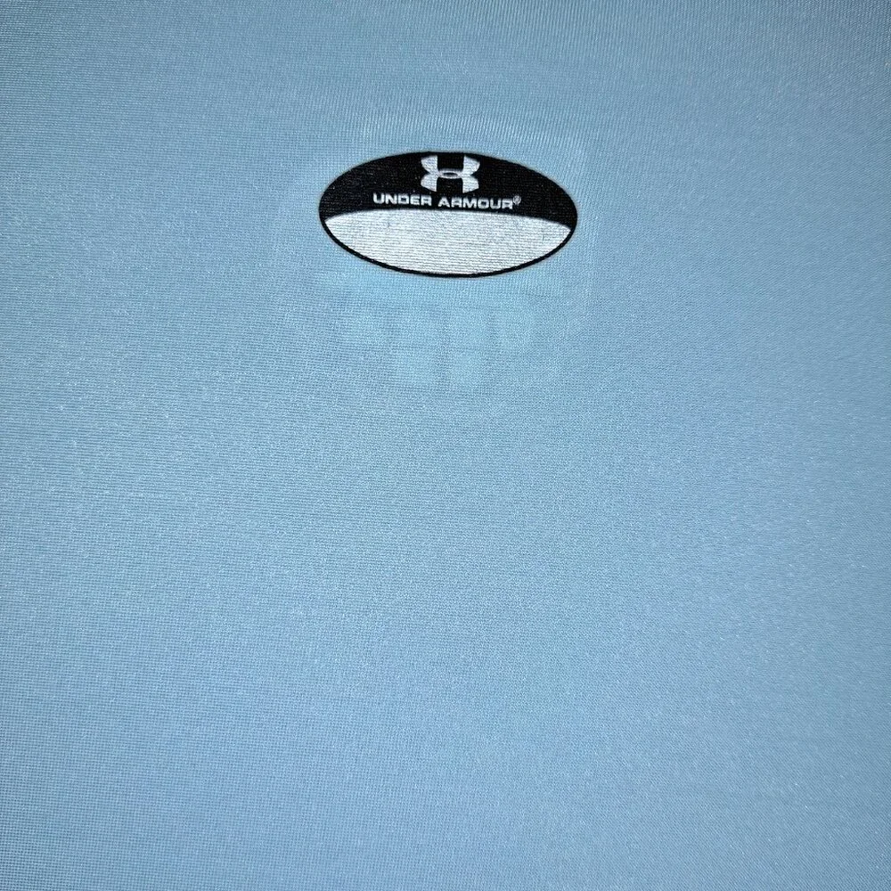 UnderArmour Baby Blue Blue Fitted Compression VNeck Long Sleeve Athletic Shirt - Picture 4 of 7
